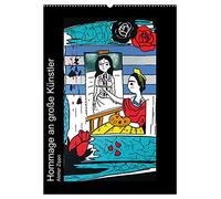 Hommage an große Künstler (Wandkalender 2026 DIN A2 hoch), CALVENDO Monatskalender: Pop Art Mix, bekannte Maler und Arbeiten neu interpretiert