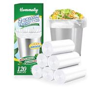 Hommaly 120 sacchetti per la spazzatura trasparenti piccoli, resistenti, per bidoni della spazzatura da bagno, senza profumo, mini sacchetti di plastica per ufficio, adatti per cestini dei rifiuti