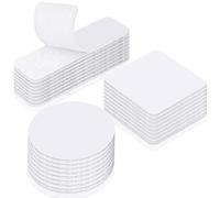 HOMMAND Feltro Adesivo Forte Biadesivo, 24 Pezzi Hook Loop Autoadesivo, Strisce a Strappo Adesivo, Nastro Biadesivo Per Tessuti Hook Loop Extra Forte, 8 Rettangoli, 8 Quadrati, 8 Tondi, Bianco