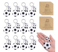 HOMMDECO Portachiavi a tema calcio e fischietto con biglietto motivazionale, set da 12 pezzi di accessori per giocatori di squadra in acrilico per bagagli, portachiavi, borse, decorazioni da appendere