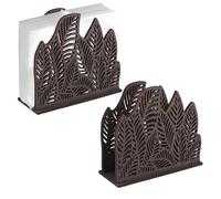 HOMMDECO Portatovaglioli in legno per tavolo, in verticale, con grande apertura laterale, per scrivania, ufficio, camera da letto, cucina, sala da pranzo, feste, cocktail (a forma di foglia)