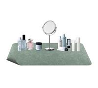 HOMMDECO Tappetino protettivo per comò, tappetino per trucco, in pelle, impermeabile e a prova di olio, con tecnica di ricamo antiscivolo, protezione per tavolo e nail art, tappetino da ufficio (verde