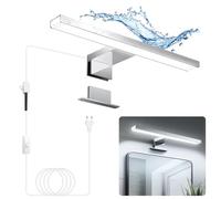 Hommie LED Lampada da Specchio Bagno 30cm 5W Bianco Freddo 6000K, Lampada da Bagno Impermeabile IP44,CRI＞80 Adatto a trucco, Luce Specchio Bagno Cablato e Wireless,Lampada per Bagno, Armadio, Parete