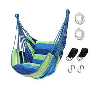 Hommtina Sedia a dondolo sospesa con corda sospesa, max 136 kg, con tasca e durata, perfetta per esterni, casa, camera da letto, patio, cortile (cuscini non inclusi, verde)