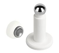 Hommyzone Fermaporta magnetico ad altezza regolabile, resistente, in acciaio inox 304, con montaggio a parete e pavimento, colore: bianco
