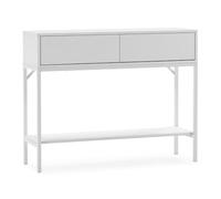 HOMN LIVING Consolle da ingresso Auri con 2 cassetti, colore bianco, 100 cm (larghezza) 30 cm (profondità) 80 cm (altezza)