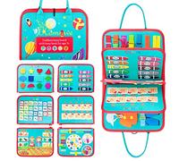 HOMNIVE Busy Board per bambini 1-3, 8 in 1, giocattoli Montessori da viaggio per bambini, tavola per abilità sensoriali per abilità motorie, giocattoli educativi prescolari per ragazzi e ragazze