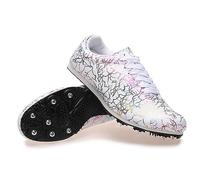 Homnova Track Spikes Scarpe Uomo Donna Scarpe Atletica Leggera Mesh Scarpe da Pista E da Campo Professionale 8 Chiodi Sprint Running Sneakers,Bianca,36EU