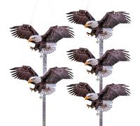 Homo Trends Dissuasore per Uccelli da Balcone, 5 Pezzi Piatto da Appendere Aquila spaventapasseri piccioni, spaventa piccioni per Balcone, Gufo in plastica con Nastro di Protezione per Uccelli