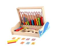 HOMOBABE 1 Set Abaco Legno Educativo per Apprendere La Matematica con Perline Colorate Strumento Didattico per Scuola e per