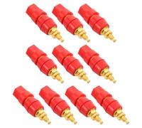 HOMOBABE 10 Pezzi Morsetto Audio Placcato Oro in Ottone M5 con Barra Lunga 50mm e Dado Esagonale, Connettore Banana 4mm Mini per Terminali Altoparlanti e Accessori Amplificatore