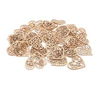 HOMOBABE 100 Pezzi Cuori in Legno Beige a Forma di Cuore per Decorazioni Creative Fai da Te e Appendere alla Parete, Sicuri e Resistenti per Artigianato Manuale Stili multipli