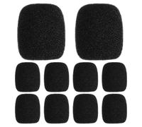 HOMOBABE 10Pezzi Microphone Windscreen Protective Cover In Spugna, Copertura Per Microfono Auricolare Nero, Per Registrazioni In Studio E Interviste