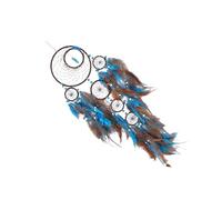 HOMOBABE 1pezzi Acchiappasogni con Piume Blu Decorazione da Parete Romantica e Pratica Ciondolo Sospeso per Casa Filtra Incubi e Porta Sogni Sereni Realizzato con Materiali Morbidi e