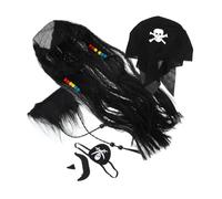 HOMOBABE 1set Accessori Da Pirata Per Halloween Parrucca Barba Finta e Maschera Per Occhio Costume Cosplay Per Feste Tema e Carnevali