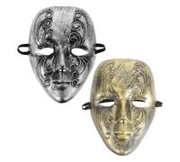 HOMOBABE 2 Pezzi Maschera Vintage Intera in Plastica, Stile Classico | Design Retrò Raffinato, Finitura Liscia Dettagli Intricati, per Teatro, Feste in Maschera e Adulti