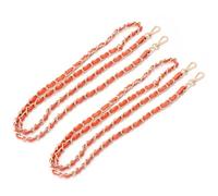 HOMOBABE 2 Pezzi Tracolla per Borsa Donna in Pelle Sintetica Arancione, Catena Piatta Intrecciata con Fibbie Rimovibili per Borse a Tracolla e Cross-Body, Stile retrò e Raffinato per DIY