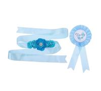 HOMOBABE 2pezzi Fascia e Badge Maternità Per Festa Di Rivelazione Del Genere e Shower Con Cintura Spilla Realizzati Materiale Resistente e Riutilizzabile Accessori Per Annuncio Di