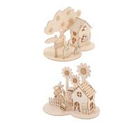 HOMOBABE 2sets Puzzle Di Legno Per Giocattoli Educativi Pasquali Per Sviluppare Creatività e Abilità Manuali Decorazione Pasquale Con Coniglietto e Di Pasqua