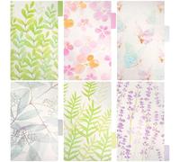 HOMOBABE 6 Pezzi Divisori Trasparenti in Plastica Pp con Inserti Colorati per Raccoglitori e Agenda Serie Storie della Foresta Etichette Indicizzate per Organizzazione Documenti