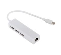 HOMOBABE Adattatore Hub USB Type-c Rete Ethernet 10/100mbps, 3 Porte Usb, Trasferimento Dati 10gbps, Adatto per Notebook