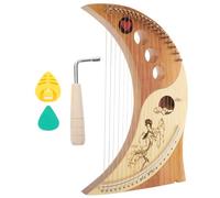 HOMOBABE Arpa Lira in Legno di Cedro 19 Corde, Delicata e Portatile, Set Completo Corde Extra e Custodia, Strumento Musicale per Ragazzo Ragazza e Adulti Facile da Colore Casuale