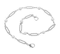 HOMOBABE Catena per Borsa Perle e Strass, Shoulder Bag Chain in Lega Argento, Decorativa, per Shoulder Bag e Purses, Accessorio DIY per Donna