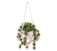 HOMOBABE Ciondolo All Uncinetto Con Piante e Vaso Decorazione Per Interni e Auto Accessorio Appeso Elegante Per Specchietto Retrovisore Decorazione Morbido Filo