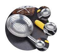 HOMOBABE Cucchiaio Scolapasta Acciaio Inossidabile con Ergonomico Frittura e Filtraggio Olio Cucina per Fritte Verdure e Carne