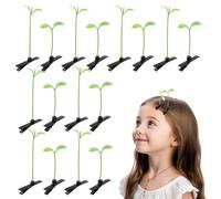 HOMOBABE Fermagli per Chioma Bambine 50 Pezzi Plastico Verde | Forma Germoglio e Erba, Decorazione DIY e Accessorio Foto, Idea Regalo per Bambine