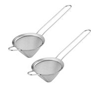 HOMOBABE in Acciaio Inossidabile 2 Pezzi Maniglie Antiscivolo Setaccio Ergonomico per Filtrare Latte Frutta e Cocktail
