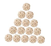 HOMOBABE Palline Sfere Naturali di Rattan 35 Beige da 3 Cm per e Riempitivo Vasi, Boho per Decorazioni Casa per Living Spaces