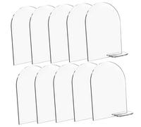 HOMOBABE Set 10 Pezzi Supporti per Cartello in Acrilico Trasparente Vuoto, Segnaposto Nome Stabile per Matrimonio, Feste, Anniversari e Decorazioni da Tavolo