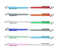 HOMOBABE Set 12 Penne Gel Multiuso Supporto per Cellulare, Penne Touch Screen 0,5 Mm per Studenti, Ufficio e Casa, Cappuccio Porta Smartphone per Video e Scrittura Precisa Colore Casuale