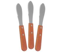 HOMOBABE Set 3pezzi Affetta Formaggio in Acciaio Inossidabile Manico in Legno, Design Classico, Impugnatura Confortevole e Facile da Conservare, per Cucina e Viaggio