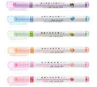 HOMOBABE Set 6 Penne Evidenziatori Colorate Design Artistico, Punta Fine in Plastica per Scrittura e Disegno, per Uso All'aperto