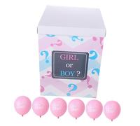 HOMOBABE Set Scatola Palloncini Rosa per Rivelazione del Sesso del con 6 Palloncini per Shower Decorazioni Festa Reveal Boy Girl