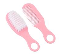 HOMOBABE Set Spazzola e Pettine Per Ragazzo Ragazza Pettine Massaggiante Denti Arrotondati in Materiale Resistente Antistatico e Delicato Per La Testa Del Ragazzo Ragazza Kit Cura Chioma Rosa