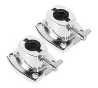 HOMOBABE Supporto per Piatti da Batteria in Metallo Argento 2 Pezzi, Morsetto Regolabile per Tamburo e Cymbal, per Prove e Performance Distanza Fori 3,8/5,2cm