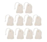 HOMOCONO 10 Pezzi Sacchetti Porta Sapone in Ramia e Sisal Beige, Sacchetti Salvasapone Sospesi per Doccia, per Conservare Sapone Solido e Frutta