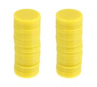 HOMOCONO 100 Pezzi Chips Rotondi in Plastica Abs 25mm per Contare | Facili da Pulire e Impermeabili, per Addizione e Sottrazione, Giallo, per Gruppi Familiari e Divertimento