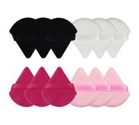 HOMOCONO 12 Pezzi Spugnette Trucco Trapezoidali in Cotone per Applicatore Cipria Wet e Dry, Morbide e Riutilizzabili per Make-up Viso Preciso