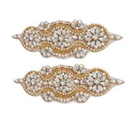 HOMOCONO 2 Pezzi Applicazioni da Cucire Pietre Decorative Oro per Abiti da Cerimonia e Costumi da Ballo, Facile da Adattare e Aderisce Saldamente, per DIY e Spettacoli