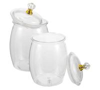 HOMOCONO 2 Pezzi Barattolo di archiviazione Trasparente Barattolo di archiviazione di Caramelle Transparent