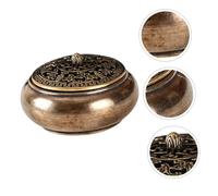 HOMOCONO 2 Pezzi Incensiere in Ottone Vintage Bruciatore di Incenso Mini Retrò per Carboncini Decorazione da Tavolo per Casa e Ufficio con Design Separato Facile da Pulire