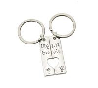 HOMOCONO 2pezzi Portachiavi Lettere Metalliche Creative Design Semplice e Stiloso Piccoli e Resistenti Regalo per Fratelli e Amici