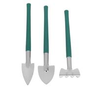 HOMOCONO 3 Pezzi Acciaio Inox Set di Attrezzi da Giardinaggio Mini per Vasi | Tre Pezzi Impugnature Arrotondate, Design Compatto, Facile da Riporre, per Spazi Esterni Piccoli e Cassetti
