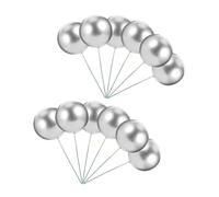 HOMOCONO 36 Pezzi Palline Decorative per Torte in Schiuma Argento, Decorazioni Creative per Cake Topper e Feste di Compleanno, per Party e Decorazione Torte