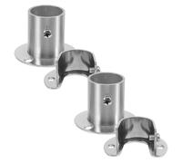 HOMOCONO 4 Pezzi Supporto Terminale per Asta Armadio in Acciaio Inox, U | Viti Incluse, Base Rialzata Spessa, Apertura 25mm, per Distribuire Pressione e Ridurre Cedimento