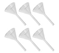 HOMOCONO 6 Pezzi Imbuto di Vetro Triangolare da 30ml per Chimica e Cucina, Resistente ai Solventi Pareti Spesse, Facile da Pulire per Trasferimento Liquidi